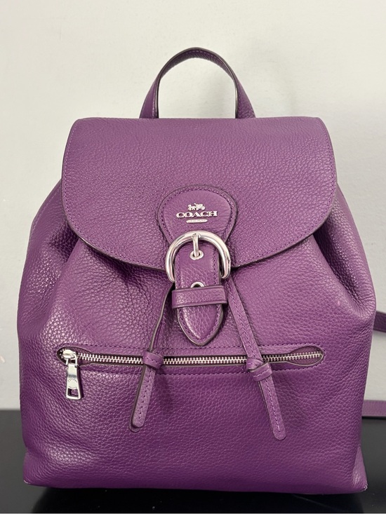 Coach Handbags - COACH Kleo Backpack Purple Pebble Leather/ Silver Hardware/ Adj Straps ~ C5648